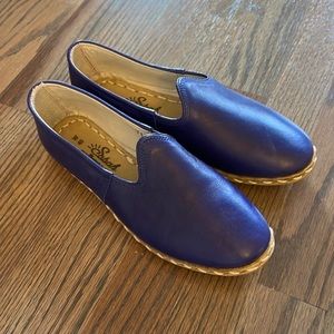 Brand new and never worn Sabah Felli leather slip-ons, size 40W (8.5 US)